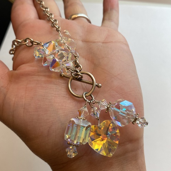 Chunky Sterling & AB Crystal Candy toggle necklace - Picture 10 of 17